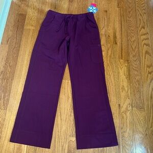 NWT EXCEL COMFORT FUNCTION FOR HEALTH CARE PROVIDERS ELASTIC WAIST BURGUNDY S